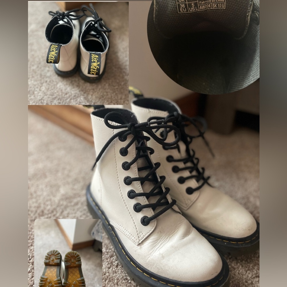 Dr. Martens White Combat Boots